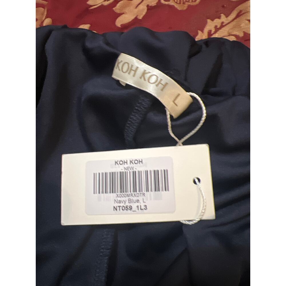 KOH KOH Long Strapless Off the Shoulder Cocktail Dress Blue NWT Size L - Picture 9 of 9